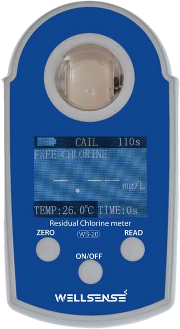 웰센스 잔류염소측정기 ws-20 수질 농도 측정기 유리염소계, 1개