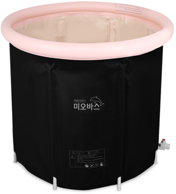 미오바스 전신 반신 이동식 성인 접이식 욕조, 블랙/ M(70x70)cm, 1개