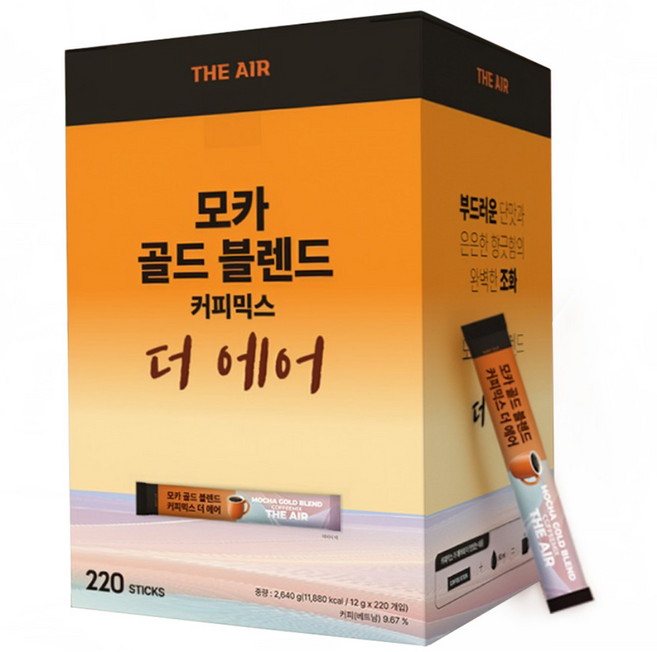모카 골드 블렌드 커피믹스 더에어, 1개, 220개입, 12g