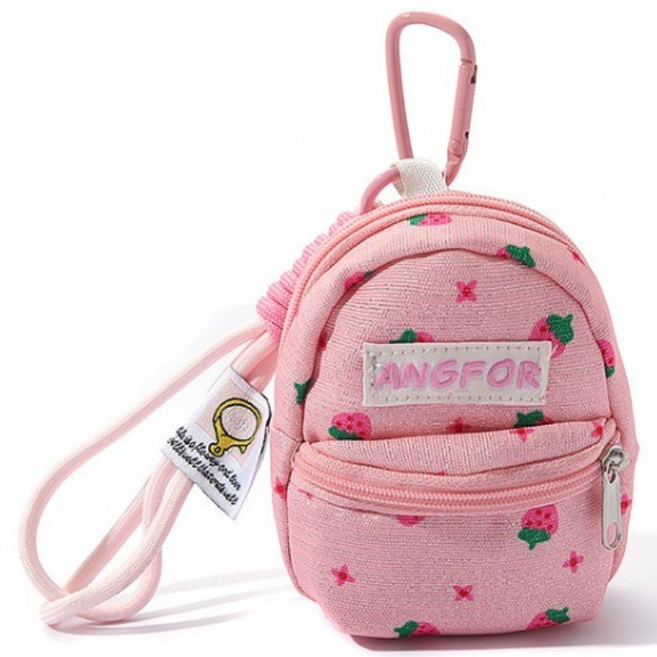 여성용 미니 파우치 립스틱 이어폰 동전 키 수납 멀티 키링 지갑