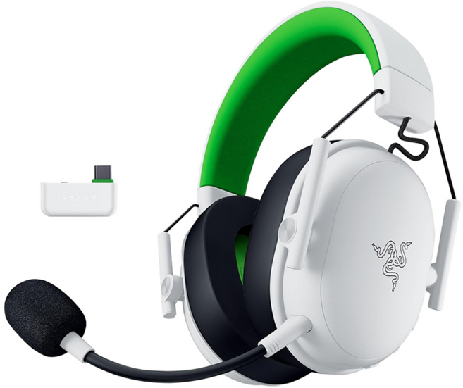 Razer 雷蛇 BlackShark V3 X HyperSpeed 黑鯊 白色 XBOX 7.1聲道 無線耳機, 主商品+白色耳機架
