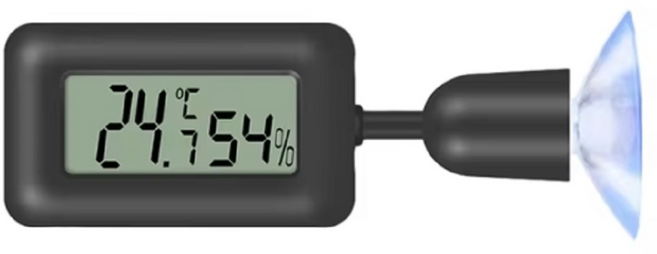 NRC 흡착형 회전형 전자온습도계, 1개, 블랙