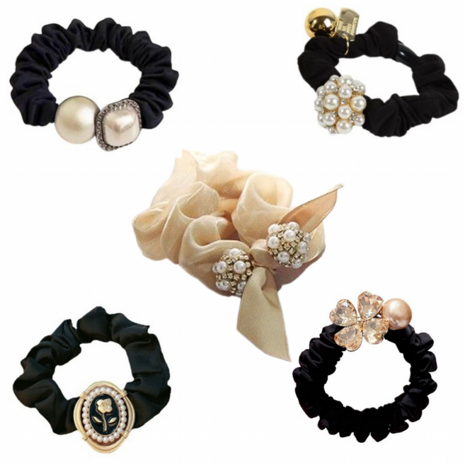 아름디오 진주곱창머리끈 [5p] 세트