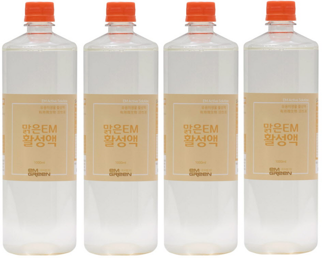 이엠그린 맑은EM활성액 1 000ml 4병 세트, 1L, 4개