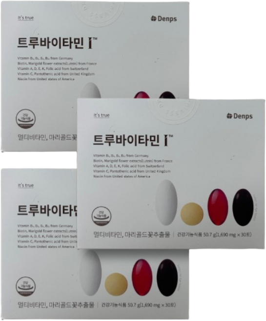 트루 바이타민 i 데일리 올인원 멀티 종합 비타민 루테인 영양제 트루바이비타민 청소년 중학생 고등학생 시니어, 50.7g, 3박스