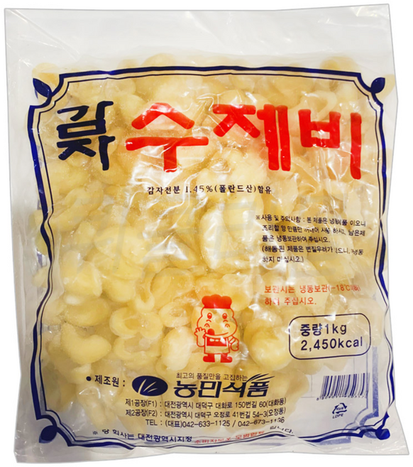 [팔도맛쟁이] 쫀득한 농민식품 감자 수제비, 6개, 1kg