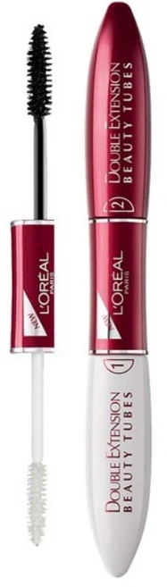 로레알 더블익스텐션 뷰티튜브 마스카라 7ml, 블랙+무색, 1개 - 쿠팡