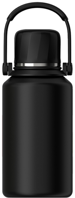 콜콜러브 316 스텐 보온병 보온보냉 손잡이형 텀블러 대용량 보틀 이중흡입구, 블랙, 1개, 1200ml