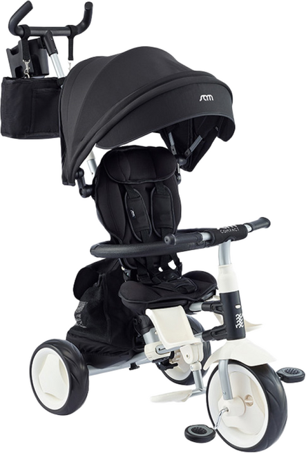 2026 삼천리 샘트라이크 콤팩트 세발 유아자전거 아기자전거유모차 폴딩, 엘라스틱 블랙, 1개