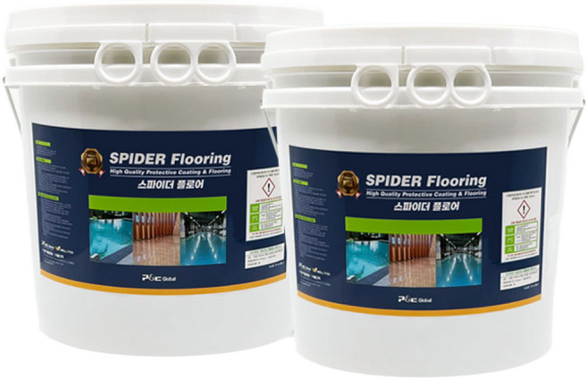 스파이더 후로어 빈티지 바닥인테리어 카페 상가 주차장 수성 에폭시 페인트 3kg 6kg 18kg 투명 / 유색, 18kg 백색+최고급형 도구세트, 1개