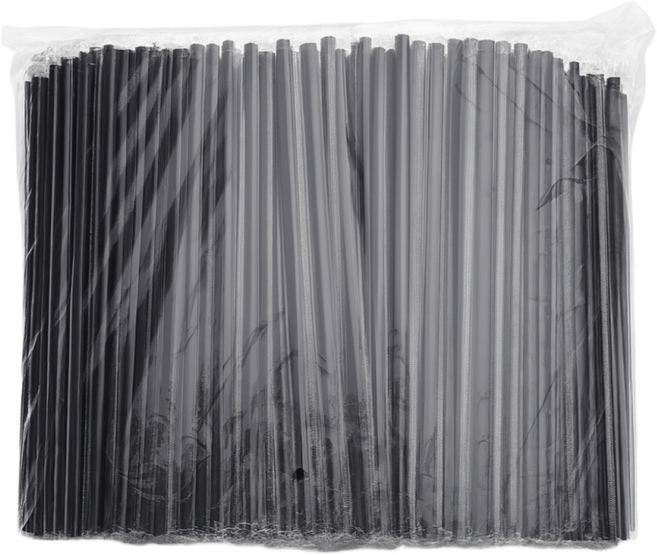 제이디팩 일자 빨대 7*280mm 검정 개별포장 500개, 1세트, 500개입