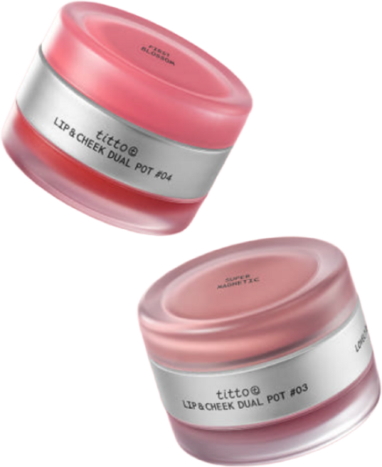 티토 립앤치크 듀얼팟 6color, 1개, 10g, #03 슈퍼 마그네틱 + 누디 패티쉬