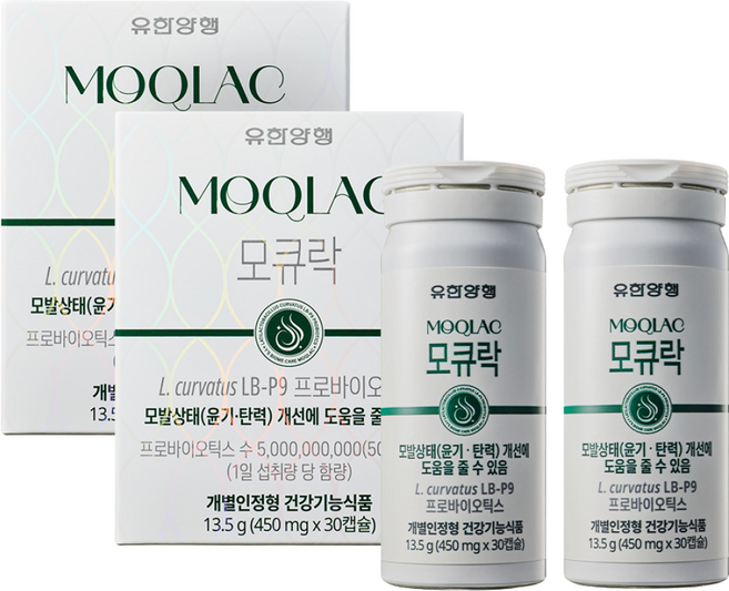 유한양행 모큐락 모발유산균 모발 성장 신호 50억 유산균 30캡슐, 2개, 30정
