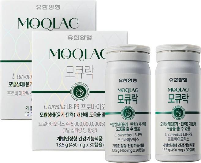 유한양행 모큐락 모발유산균 모발 성장 신호 50억 유산균 30캡슐, 2개, 30정 - 쿠팡