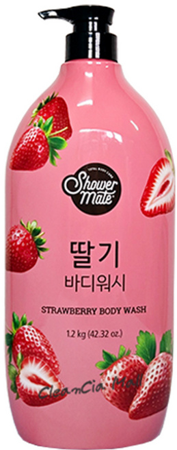 샤워메이트 리얼 내추럴 딸기 바디워시, 1개, 1.2kg