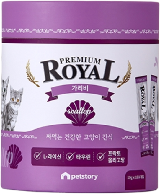 프리미엄로얄 고양이 스틱 간식 원통형 10g x 100p, 가리비맛, 1kg, 1개