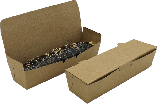 긴한줄도시락 크라프트 한줄도시락 종이도시락 김밥도시락 김밥한줄도시락 푸드트럭용기 김밥1줄도시락 800개입, 1세트, 800개