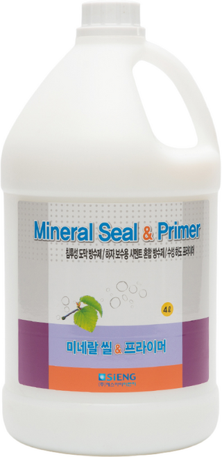 SIENG 미네랄 씰 & 프라이머 시멘트 혼합용 방수제 & 하도 프라이머 4L / 수성, 1개
