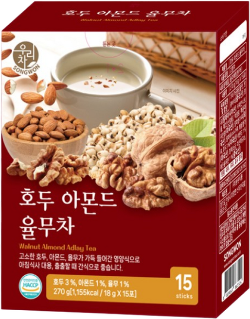 송원 호두아몬드 율무차, 18g, 15개입, 1개