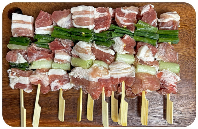 삼겹파(폭산적) 12꼬치 대용량 업소용 도매 캠핑 음식 수제 간식 안주, 1개, 600g