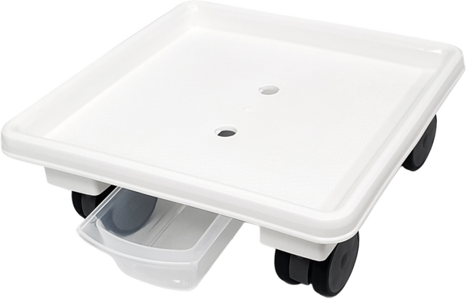 마이플랜트 이동식 정사각 화분받침대, 1개, 화이트