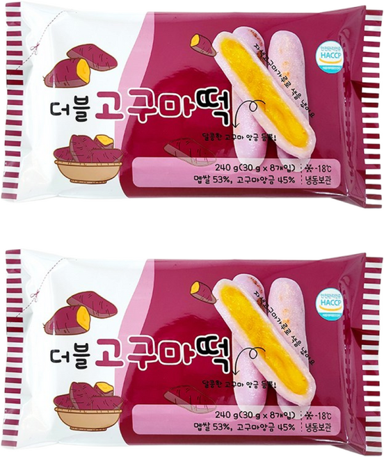 자연치즈 구워먹는 치즈떡 4종, 2개, 240g, 더블 고구마떡
