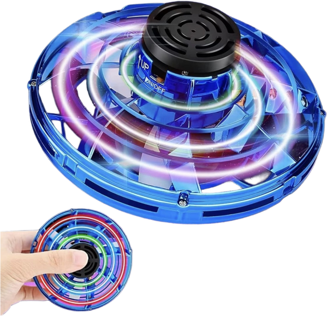 LED 부메랑 플라잉 토이 공중부양 UFO 팽이! 회전하는 리턴 볼 360도 컬러 비행 고속 자이로 스피너 USB 충전식 키덜트 선물 추천 1개, 블루