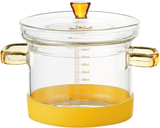 레벤호프 전자레인지용 내열유리 냄비 600ml, 투명, 1개, 11.4cm