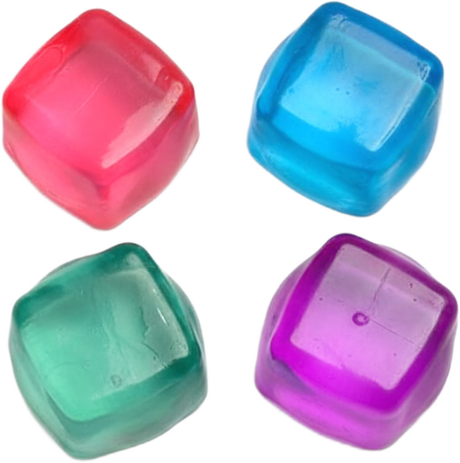 4종세트 빌리네집 보석 슬랑 말랑이 투명 젤리 말랑이 스트레스 해소 촉감, 1세트, 레드 블루 그린 퍼플
