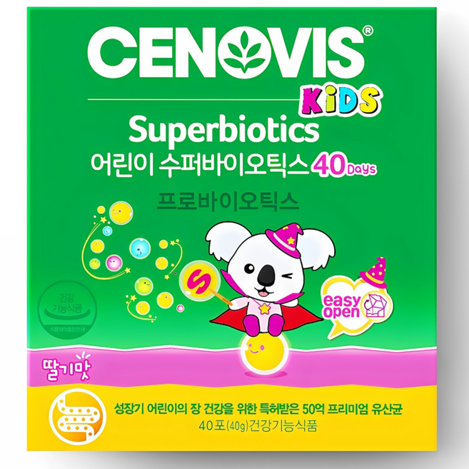 세노비스 이지오픈 어린이 수퍼바이오틱스 유산균 딸기맛, 40g, 1개