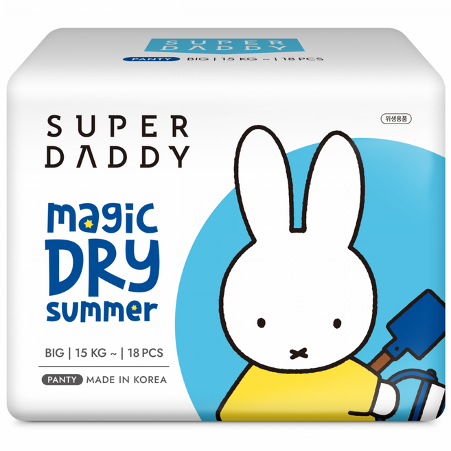 슈퍼대디 썸머 매직드라이 팬티형 기저귀 남여공용, 빅형(Big), 18매