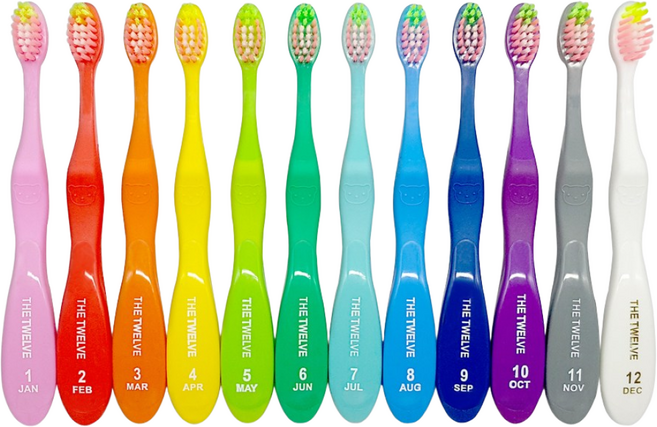 더트웰브 키즈 칫솔, 비비드, 12개입, 2세트