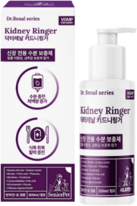 시니어펫 키드니링거 | 강아지 고양이 수분보충제 음수량 케어, 1개, 신장, 200g