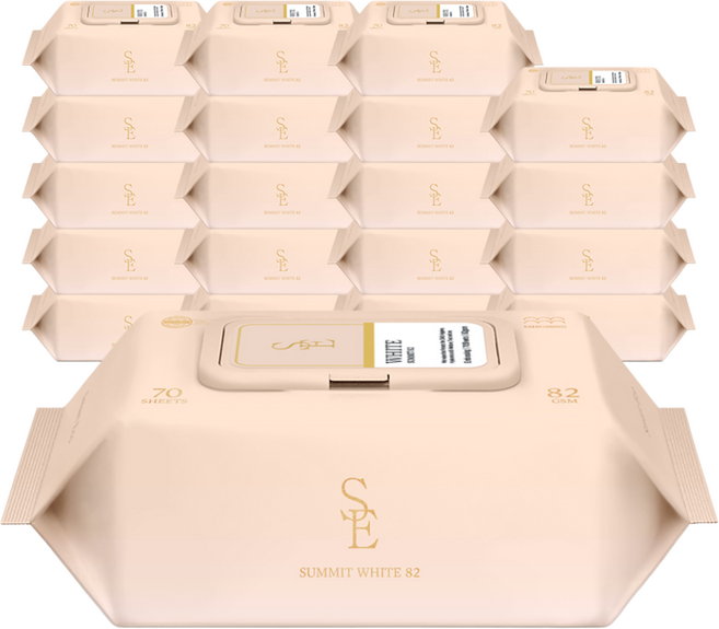 스마트에코 써밋 82g 화이트 70매 20팩 캡형 아기물티슈, 20개