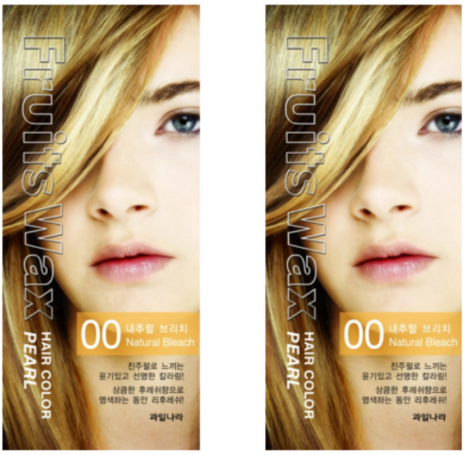 과일나라 후르츠왁스 헤어칼라 진주펄 염색약 60g 00호(내추럴브리지) 2개