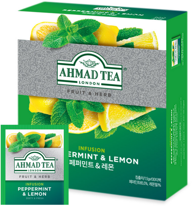 아마드티 페퍼민트 & 레몬 허브차 100p, 1.5g, 100개입, 1개