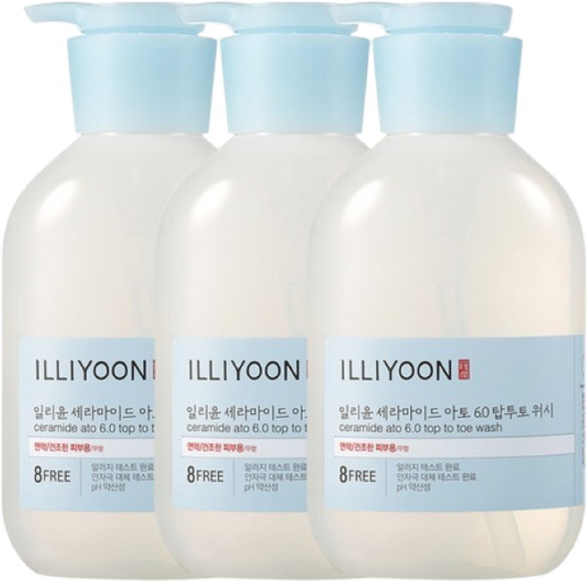 아모레퍼시픽 일리윤 세라마이드아토 6.0 탑투토워시 500ML 3개 바디 로션 남자 끈적임없는 향 좋은