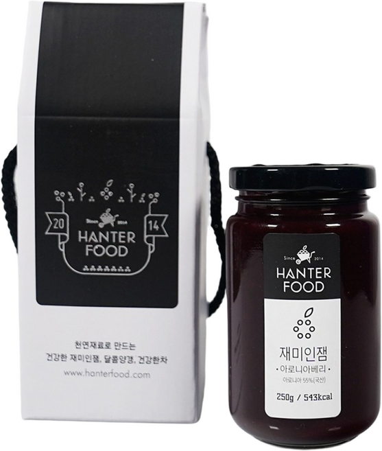 한터식품 무설탕 아로니아베리잼, 1개, 250g