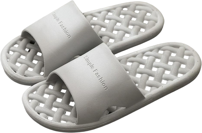 물빠짐 미끄럼방지 소프트 욕실화 2종 세트, 그레이(격자형) 남성용, 1개