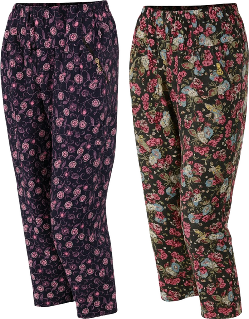 2장세트 여성 겨울 기모 일자 몸빼바지 꽃무늬 패턴