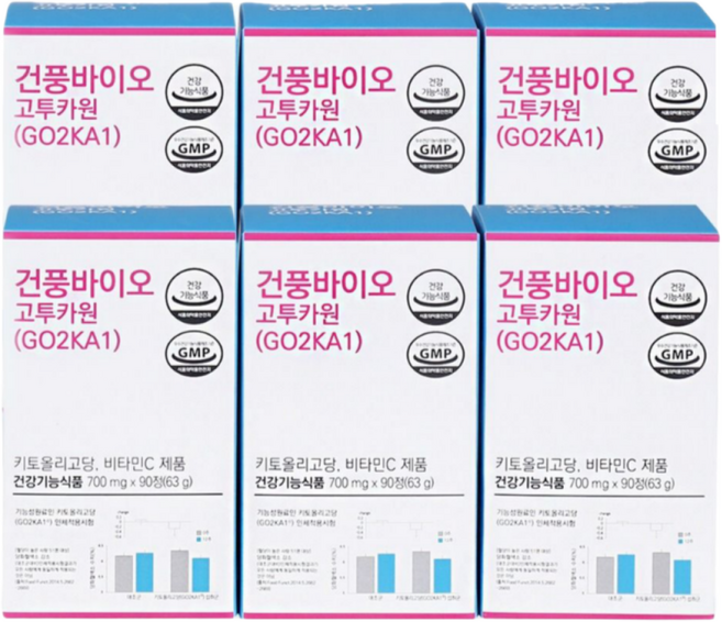 [본사판매] 식후혈당감소엔 키토올리고당 고투카원 6개월, 6박스, 90정