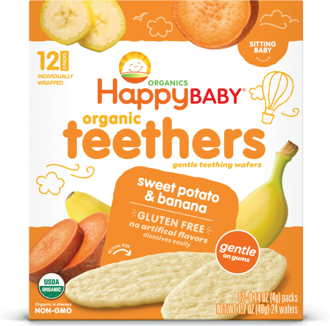 해피베이비 티서스 젠틀 티씽 와퍼 24개입, 스위트 포테이토 & 바나나, 48g, 1개