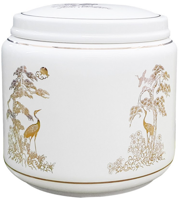 풍수백화점 유골함 납골함 황토 옹기 봉안함 금장 장식 수목장 명풍 함, 송학, 1개