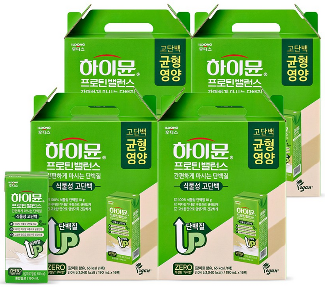 하이뮨 프로틴 밸런스 음료 식물성 고단백, 64개, 190ml