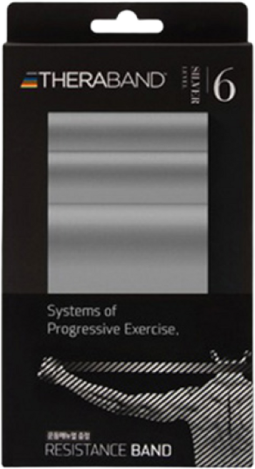 세라밴드 2m 실버 (LV.6 /천연고무밴드) 튜빙밴드/근력밴드, 1개