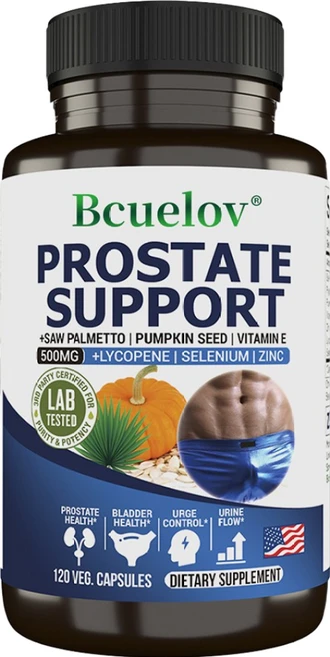 남성 전립선 방광 지원 - 톱팔메토 리코펜 호박 셀레늄 - 잦은 요실금을 완화하고 방광 및 요로 문제를 줄입니다, 1개, 120정 - 쿠팡
