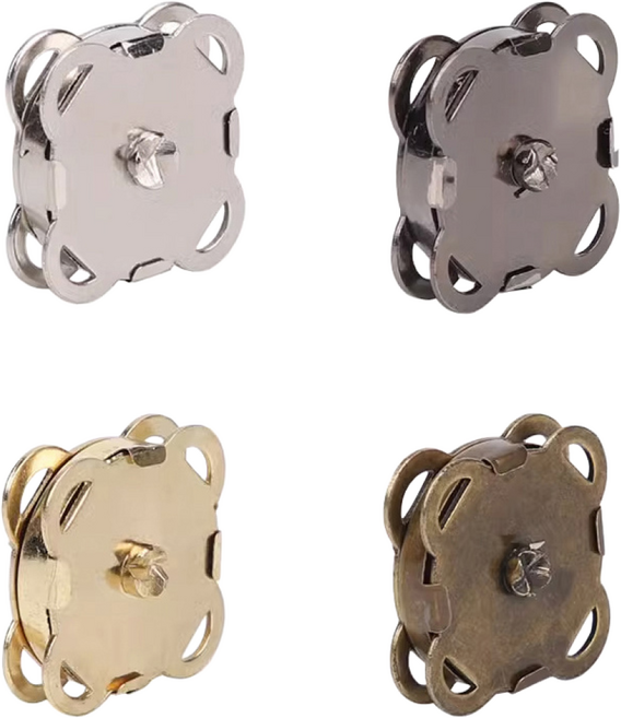 다라온 사방 메탈 자석단추 14mm 가방 똑딱이 가방부자재, 50개, 골드