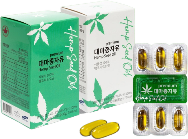 캐나다 대마종자유 2+2 4박스 햄프씨드오일, 1세트, 120정