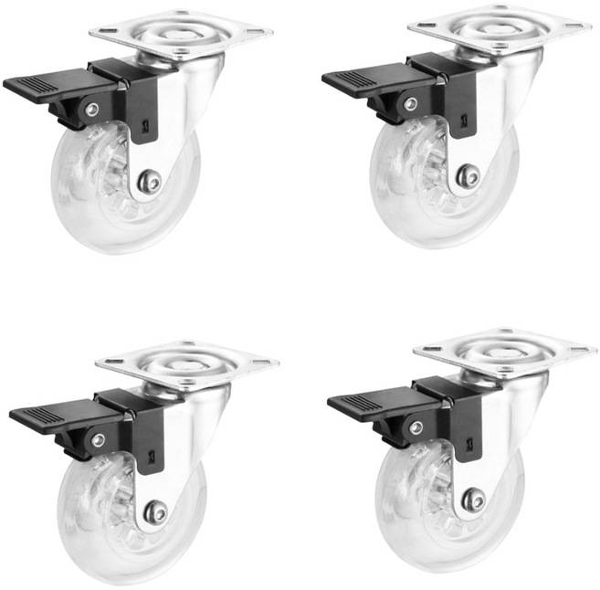 코랙코리아 무소음 인라인 우레탄 가구용 산업용 교체용 캐스터 바퀴, 1세트