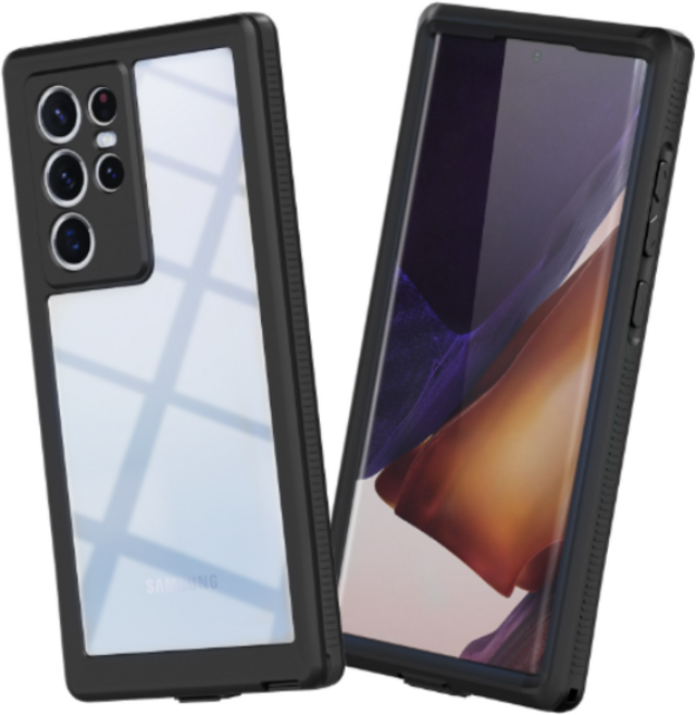 호랑이부부 아이폰 갤럭시 휴대폰 방수케이스, 갤럭시S22, 1개, 블랙